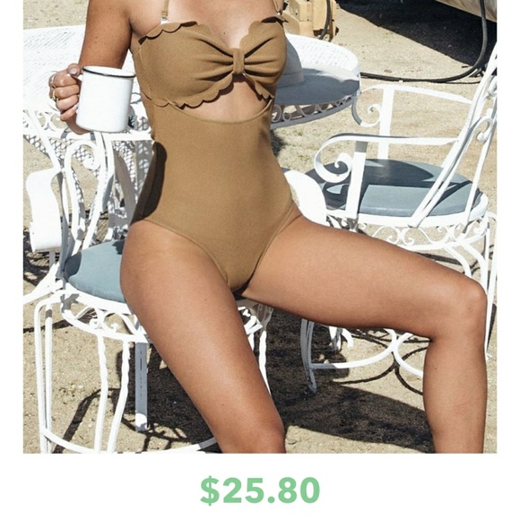 Other - Tan cut out one piece